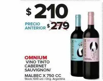 Carrefour Maxi Omnium Vino Tinto Cabernet Sauvignon Malbec x 750cc oferta