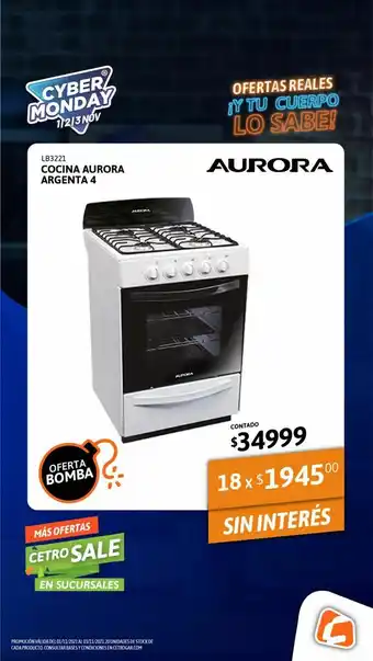 Cetrogar Cocina aurora argenta4 4 hornallas blanca oferta