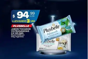 Carrefour Maxi Plusbelle Jabon Tocador Vs Fragancias 3x 125grs oferta
