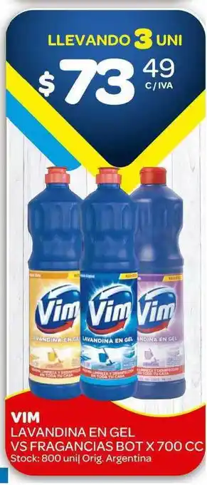 Carrefour Maxi Vim Lavandina En Gel Vs Fragancias Bot 700cc oferta