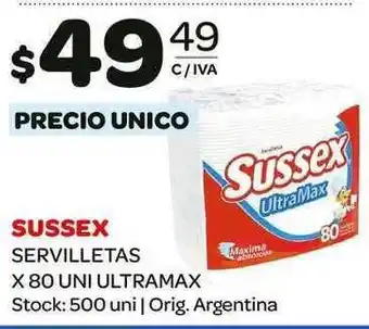 Carrefour Maxi Sussex Servilletas Ultrama x80uni oferta