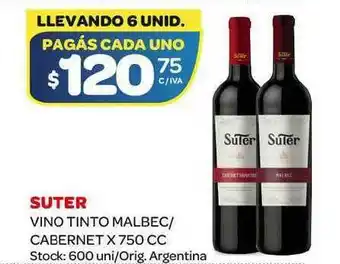 Carrefour Maxi Suter Vino Tinto Malbec Cabernet 750cc oferta