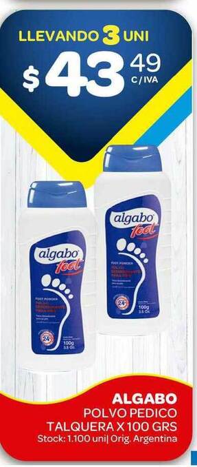 Carrefour Maxi Algabo Polvo Pedico Talquera x 100grs oferta