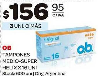 Carrefour Maxi Ob Tampones Medio-super Helix x 16uni oferta