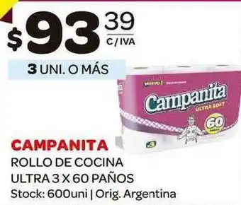 Carrefour Maxi Campanita Rollo De Cocina Ultra 60 Paños oferta