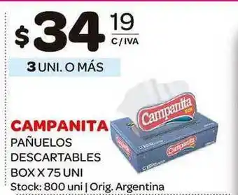 Carrefour Maxi Campanita Pañuelos Descartables Box 75 Uni oferta