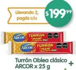 Supermercados Buenos Días Turrón Oblea clásico ARCOR x 25 g oferta
