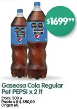 Supermercados Buenos Días Gaseosa Cola Regular Pet PEPSI x 2 It oferta