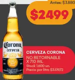 Supermercados Tadicor CERVEZA CORONA NO RETORNABLE X 710 ML oferta