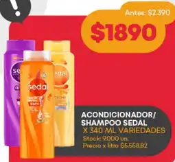 Supermercados Tadicor ACONDICIONADOR/ SHAMPOO SEDAL X 340 ML oferta