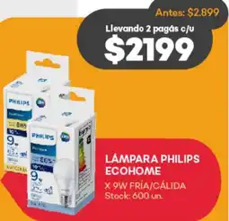 Supermercados Tadicor LÁMPARA PHILIPS ECOHOME X 9W FRÍA/CÁLIDA oferta