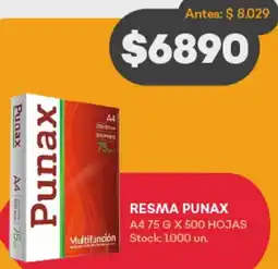 Supermercados Tadicor RESMA PUNAX A4 75 G X 500 HOJAS oferta