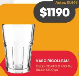 Supermercados Tadicor VASO RIGOLLEAU OSLO CORTO X 400 ML oferta