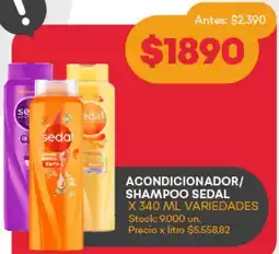 Supermercados Tadicor ACONDICIONADOR/ SHAMPOO SEDAL X 340 ML oferta