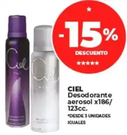 Supermayorista Vital CIEL Desodorante aerosol x186/ 123cc. oferta