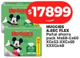 Supermayorista Vital HUGGIES A.SEC FLEX Pañal ahorra pack Mx68-Gx60 XGX52-XXGX50 XXXGX48 oferta