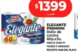 Supermayorista Vital ELEGANTE PREMIUM Rollo de cocina 60p.x3u. oferta
