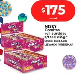 Supermayorista Vital MISKY Gomitas roll surtidas s/tacc x35gr oferta