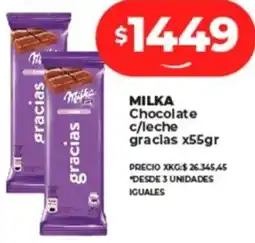 Supermayorista Vital MILKA Chocolate c/leche gracias x55gr oferta