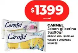 Supermayorista Vital CARMEL Jabon glicerina 3ux90gr oferta
