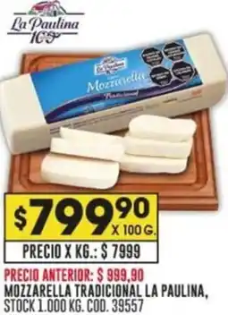 Coto MOZZARELLA TRADICIONAL LA PAULINA X 100G oferta