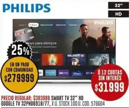 Coto PHILIPS SMART TV 32" HD oferta