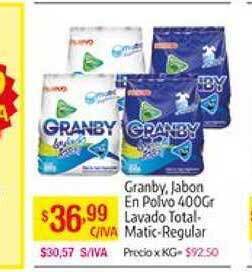 Medamax Granby, Jabon En Polvo 400gr Lavado Total-matic-regular oferta