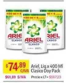 Medamax Ariel, Liq X 400 Ml Clasico Doy Pack oferta