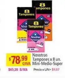 Nosotras Tampones X 8 Un. Mini-medio-super