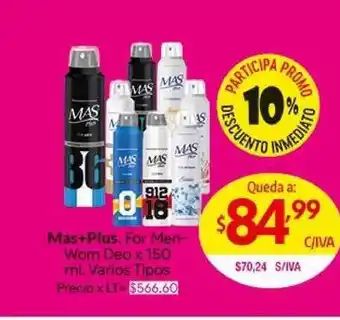 Medamax Mas+plus For Men-won Deo X 150 Ml. Varios Tipos oferta