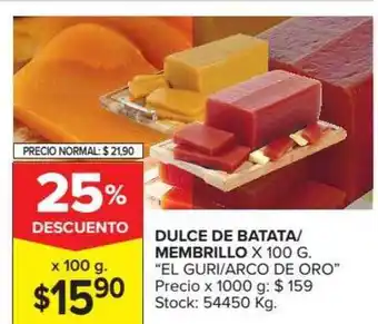 Carrefour Market Dulce De Batata Membrillo El Guri Arco De Oro oferta