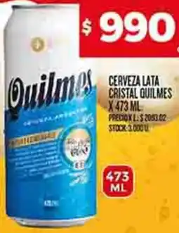Supermercados DIA CERVEZA LATA CRISTAL QUILMES X 473ML oferta