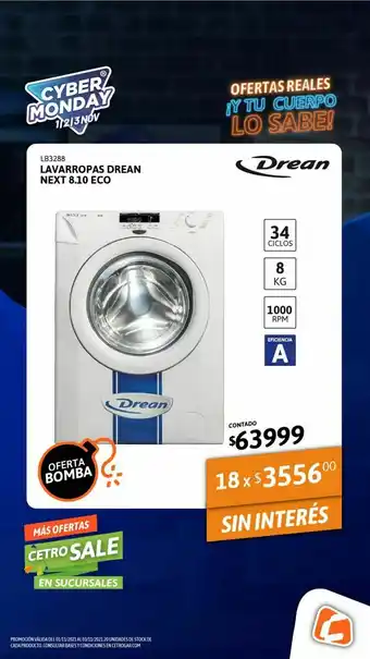 Cetrogar Lavarropas drean next 8.10 eco 8k oferta