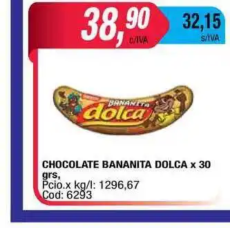 Maxiconsumo Chocolate Bananita Dolca 30grs oferta