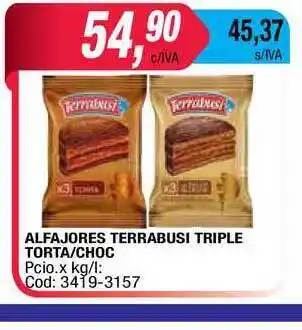 Maxiconsumo Alfajores Terrabusi Triple Torta Choc oferta