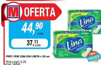 Maxiconsumo Prot. Fem Lina Dia Linita 20un oferta