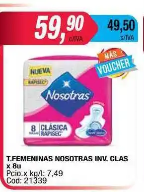 Maxiconsumo T.femeninas Nosotras Inv. Clas 8u oferta
