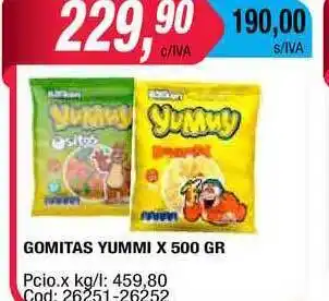 Maxiconsumo Gomitas Yummi x500gr oferta