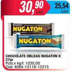 Maxiconsumo Chocolate Obleas Nugaton x 27gr oferta