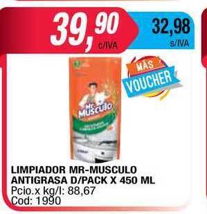 Maxiconsumo Limpiador Mr Musculo Antigrasa D Pack x 450ml oferta