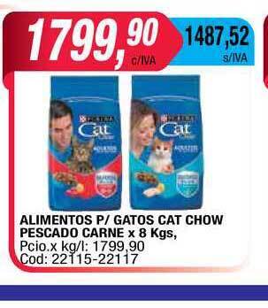Maxiconsumo Alimentos P Gatos Cat Chow Pescado Carne x 8kgs oferta