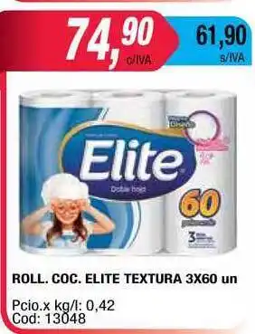 Maxiconsumo Roll. Coc. Elite Textura 3x 60un oferta