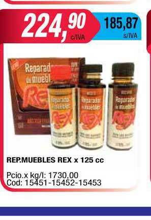 Maxiconsumo Rep. Muebles Rex x 125cc oferta