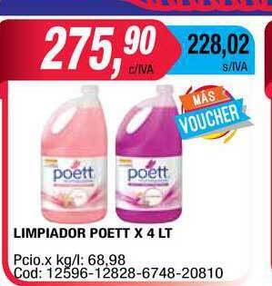 Maxiconsumo Limpiador Poett x 4Lt oferta