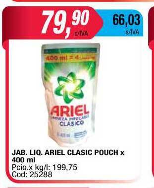 Maxiconsumo Jab. Liq. Ariel Clasic Pouch 400ml oferta