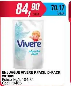 Maxiconsumo Enjuague Vivere P.facil D Pck x 810ml oferta