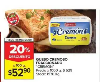 Carrefour Cremón Queso Cremoso Fraccionado oferta