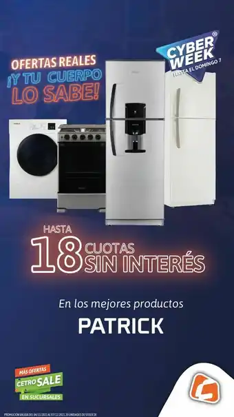 Cetrogar Patrick cyber monday oferta