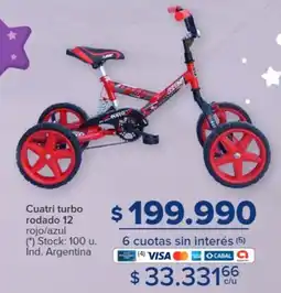 Carrefour Cuatri turbo rodado 12 rojo/azul oferta