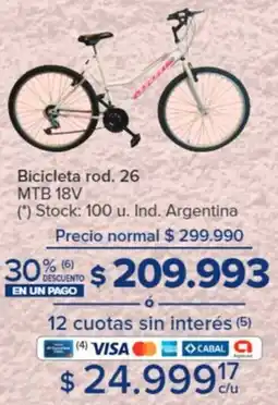 Carrefour Bicicleta rod. 26 MTB 18V oferta